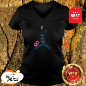 Good Captain America Hold Mjolnir Air Jordan V-Neck