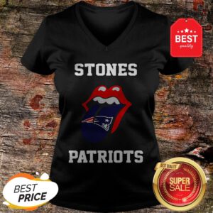 Good Rolling Stones Logo New England Patriots V-Neck