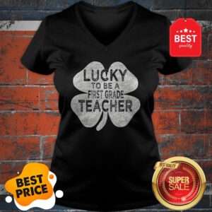 Good Top Vintage Lucky To Be A 2nd Grade Teacher St Patricks Day Men V-Neck