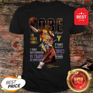 Kobe Bryants The Black Mamba 5 Times NBA Champions Signature Shirt