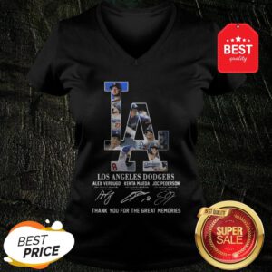 LA Los Angeles Dodgers Signature Thank You For The Great Memories V-Neck