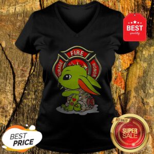 Nice Baby Yoda I Love Fire Department V-Neck