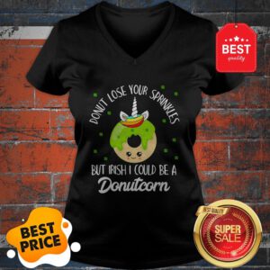 Nice Donutcorn Funny Cute Donut Unicorn Irish St Patrick’s Day V-Neck