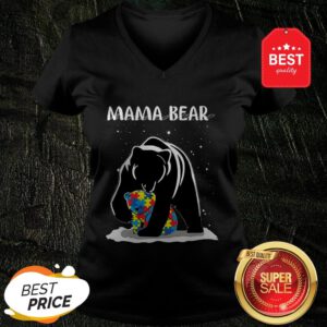 Nice Mama Bear Autism Awareness Mother Day V-Neck