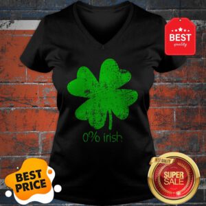 Official 0% Irish St Patricks Day Funny Men Women V-Neck
