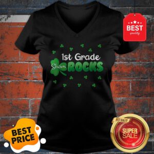 Official 1st Grade Shamrocks Funny St Patricks Day Kid Boy Girl Gift V-Neck
