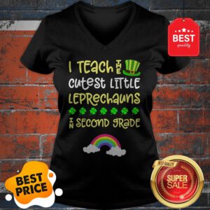 Official 2nd Grade Teacher St Patrick Day Second Rainbow Leprechauns V-Neck