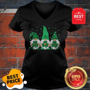 Official 3 Irish Gnome Leprechaun Shamrock Gnomes St. Patrick’s Day V-Neck