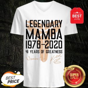 Official Legendary Mamba 41 Years Of Greatness Kobe Bryant Signature V-Neck