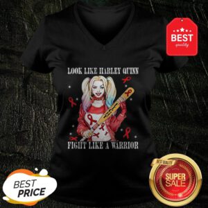 Official Look Like Harley Quinn Fight Like A Warrior Breast Cancer Awareness V-Neck
