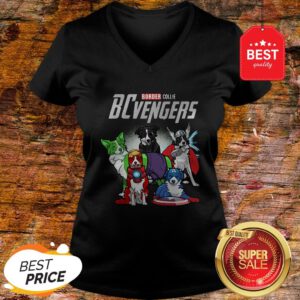 Official Marvel Avengers Endgame Border Collie Dogs BCvengers V-Neck