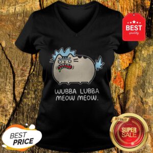 Official Rick And Morty Pusheen Wubba Lubba Meow Meow V-Neck