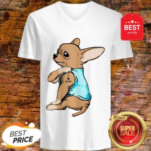 Official Strong Chihuahua I Love Mom Tattoos V-Neck