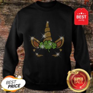Official Unicorn Face St Patrick’s Day For Girls Women Sweatshirt