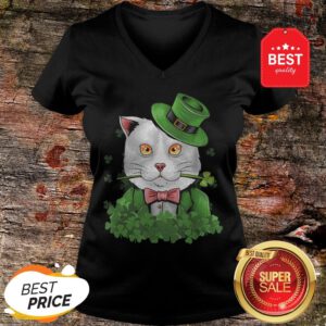 Official Zero Lucks Given Cat St. Patricks Day Lucky Irish Gift V-Neck