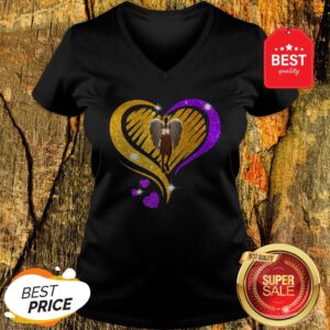 Pretty Diamond Heart Kobe Bryant 24 Angel Love V-Neck