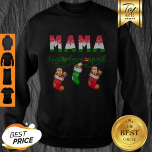 Beautiful Mama Love Love Spoil Tee Christmas Santa Socks Grandma Gift Sweatshirt