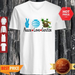 Peace Love Sanitize Baby Yoda Coronavirus V-Neck