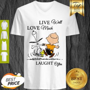 Good Charlie Brown And Snoopy Live Well Love Much Laugh Often V-Neck