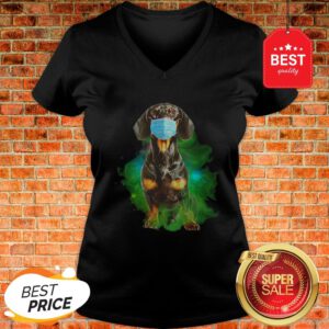 Good Dachshund Face Mask Corona V-Neck