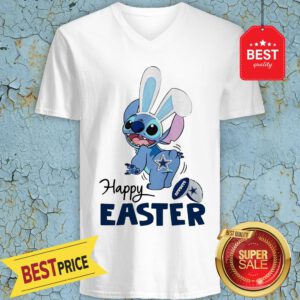 Good Disney Stitch Dallas Cowboys Logo Happy Easter V-Neck