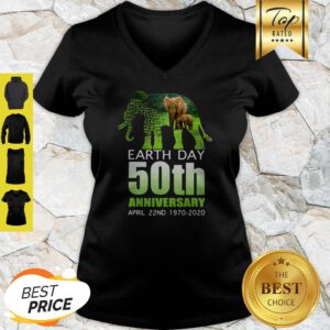 Good Elephant Earth Day 50 April 22nd 1970 2020 V-Neck