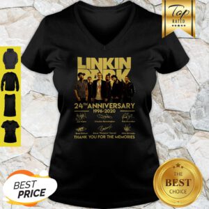 Good Linkin Park 24th Anniversary Thank You For The Memories Signatures V-Neck