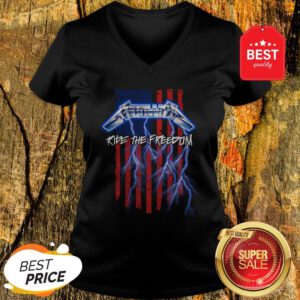 Good Metallica Merica Ride The Freedom American Flag V-Neck