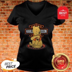 Good Pooh Tattoo Motor Harley Davidson Cycles V-Neck