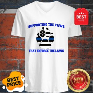 Good Thin Blue Line Supporting The Paws That Enforce The Laws V-Neck