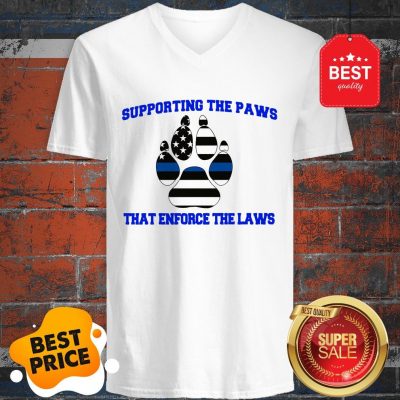 Good Thin Blue Line Supporting The Paws That Enforce The Laws V-Neck