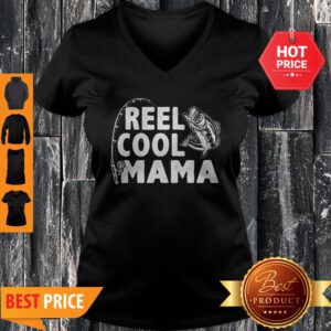 Good Top Vintage Reel Cool Mama Loves Fishing Gift Mother’s Day V-Neck