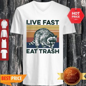 Good Vintage Raccoon Life Fast Eat Trash V-Neck