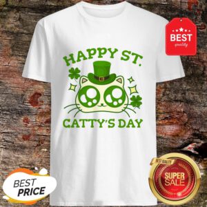 Happy St. Catty’s Day St Patricks Funny Cat Clover T-Shirt