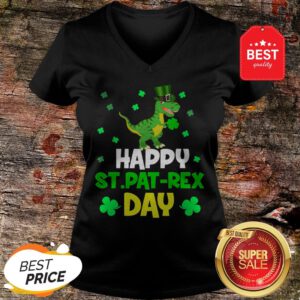 Happy St. Pat T-Rex Day Dinosaur St. Patrick’s Day V-Neck