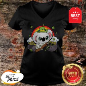 Kawaii Koala Bear St Patricks Day Tee Animal T-V-Neck