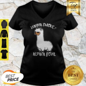 Llama Wanna Smoke Alpaca Bowl V-Neck