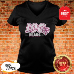 Nice 100 Real Bears Fans Wear Pink Chicago Bears V-Neck