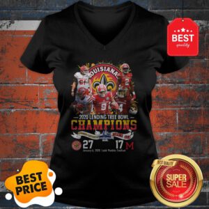 Nice 2020 Lending Tree Bowl Champions Louisiana Ragin’ Cajuns V-Neck