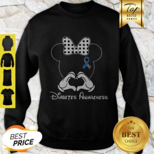 Nice Diabetes Awareness Minnie Mouse Disney Ribbon Sweatshirt