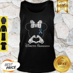 Nice Diabetes Awareness Minnie Mouse Disney Ribbon Tank Top