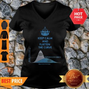 Nice Keep Calm And Flatten The Curve Healthcare System Capacity V-Neck