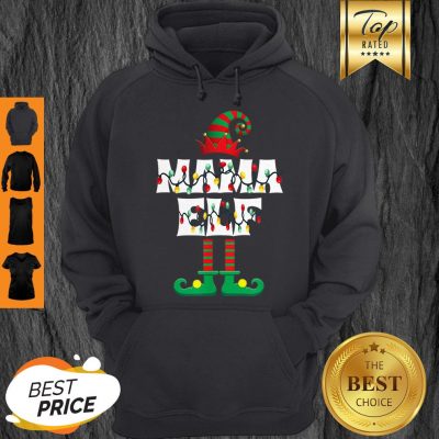 Nice Mama Elf Heart Christmas Matching Family Gift Ugly Hoodie