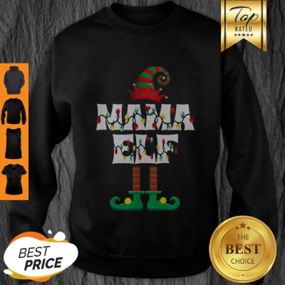 Nice Mama Elf Heart Christmas Matching Family Gift Ugly Sweatshirt