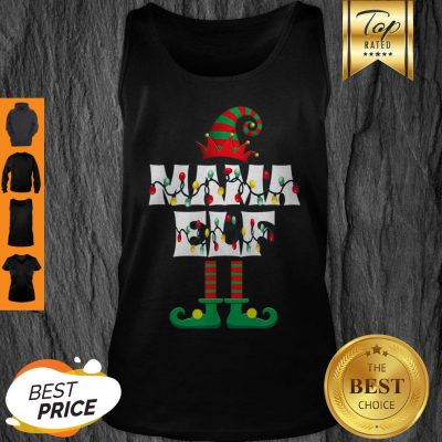 Nice Mama Elf Heart Christmas Matching Family Gift Ugly Tank Top
