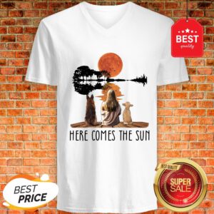 Nice Mm Dog Sun Here Comes The Sun V-Neck