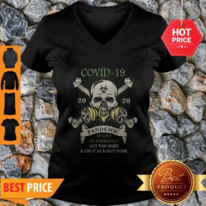 Nice Skull Covid 19 2020 Pandemic In Case Of Emergency Cut This Toilet Paper V-Neck