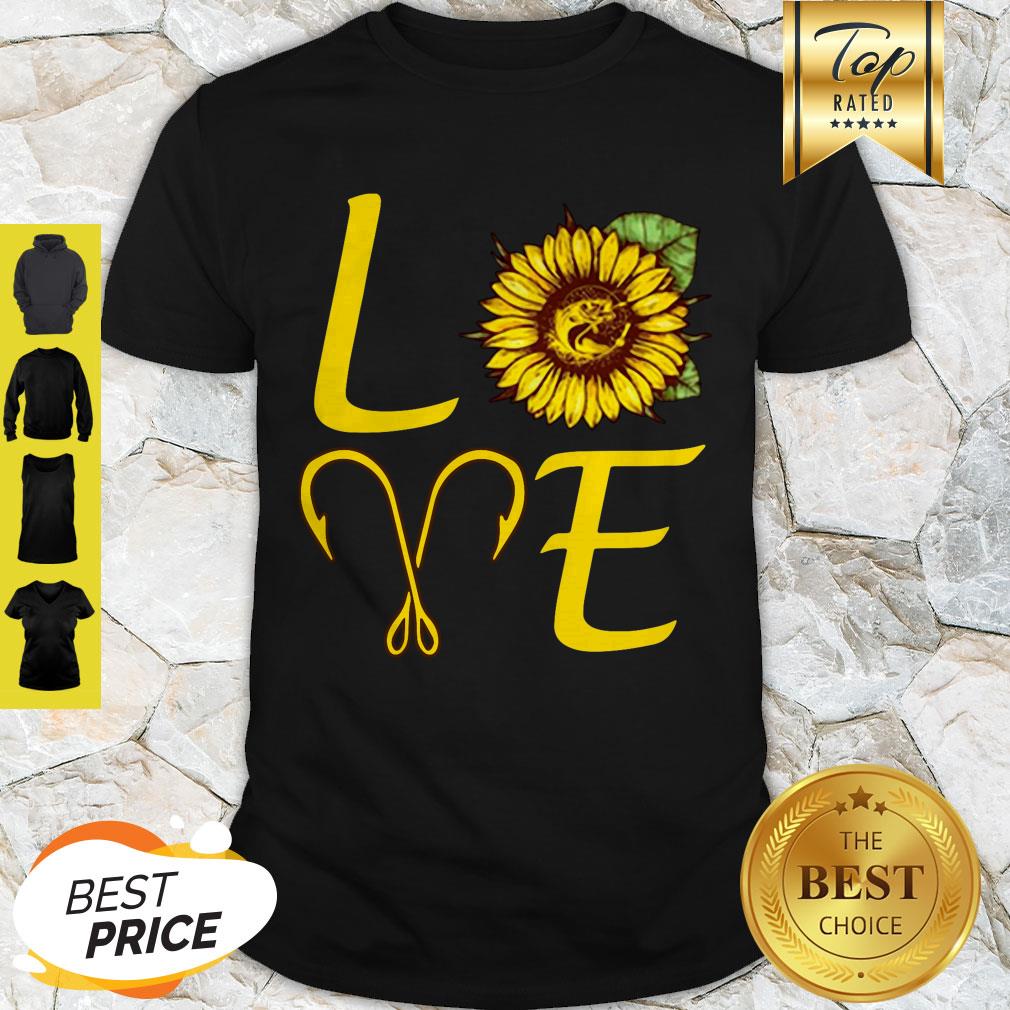 Nice Sunflower Love Fishing Hook Shirt