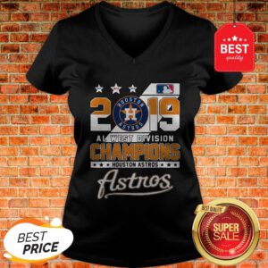 Official 2019 Al West Division Champions Houston Astros V-Neck