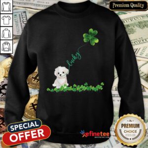 Official Lucky Maltese Dog Shamrock St Patrick Day Sweatshirt - Design By Refinetee